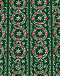 Deep Green Wreath Berry Garland Rug