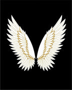 White Gold Feathered Wings Rug