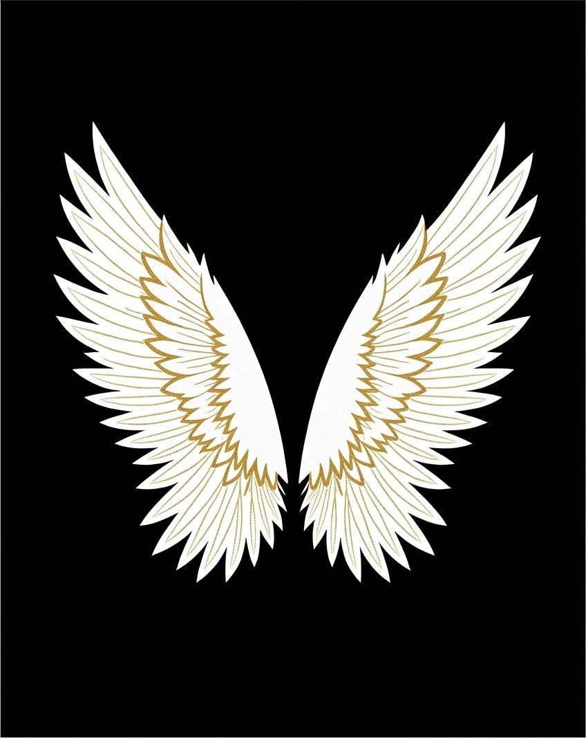 White Gold Feathered Wings Rug
