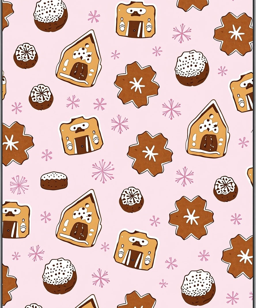 Sweet Gingerbread House Snowflakes Rug