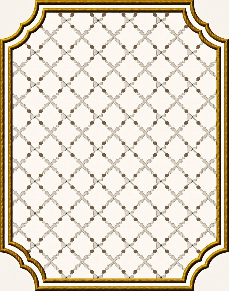 Vintage Cream Geometric Lattice Rug
