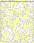 Yellow White Scrollwork Vine Harmony Rug