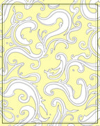 Yellow White Scrollwork Vine Harmony Rug