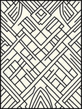 Cream Black Intersecting Geometric Lines Rug