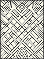 Cream Black Intersecting Geometric Lines Rug