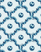 Navy Blue Intertwined Lattice Rug