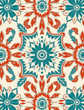 Vibrant Teal Coral Medallion Rug