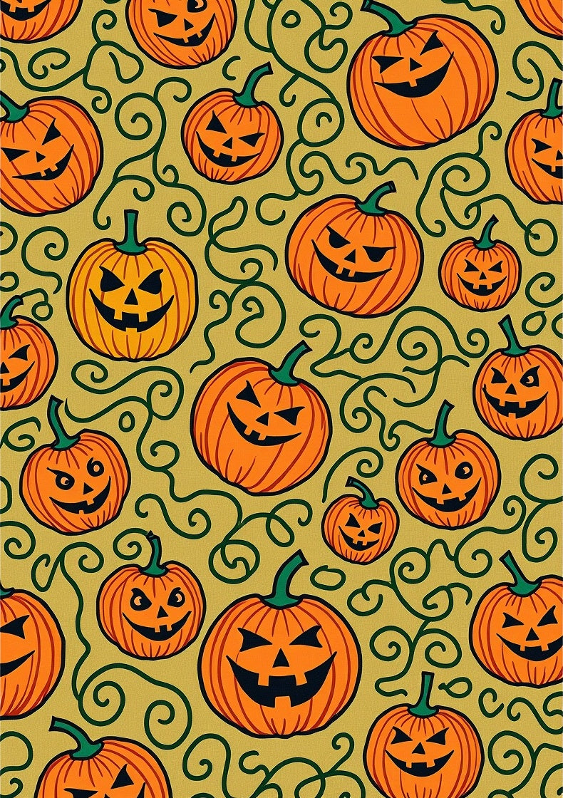 Orange Jack O Lantern Swirls Rug