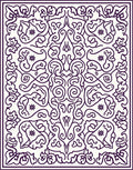 Ornate Violet Floral Swirl Harmony Rug