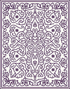 Ornate Violet Floral Swirl Harmony Rug