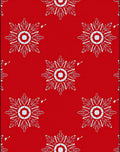 Crimson Snowflake Medallion Art Rug