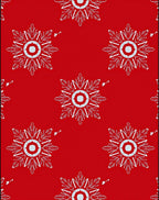 Crimson Snowflake Medallion Art Rug