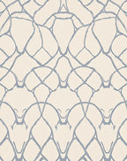 Cream Blue Organic Lattice Rug