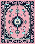 Pink Turquoise Starburst Floral Medallion Rug