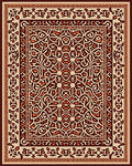 Ornate Red and Tan Medallion Rug