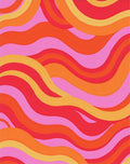 Retro Pink Orange Wave Rug
