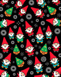 Festive Gnome Christmas Tree Collage Rug