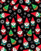 Festive Gnome Christmas Tree Collage Rug