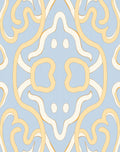 Pale Blue Swirled Filigree Abstract Rug