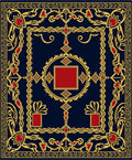 Regal Blue Gold Red Ornamented Rug