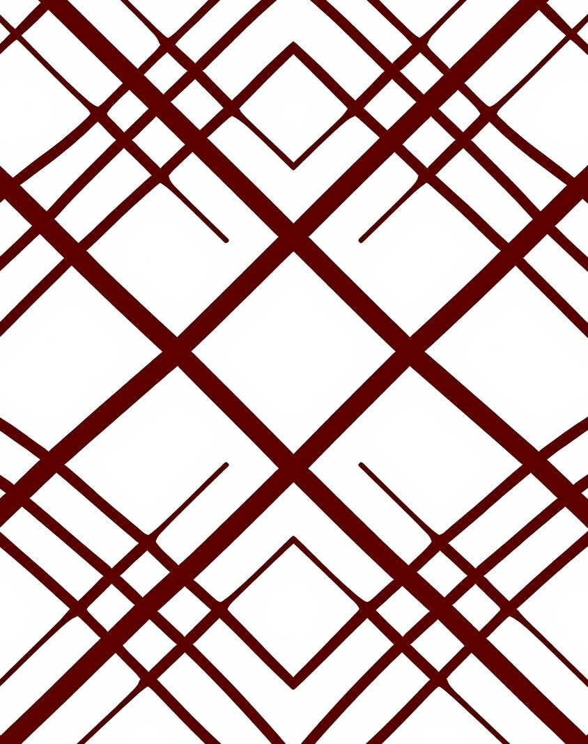 Crimson Geometric Intersecting Lines Rug