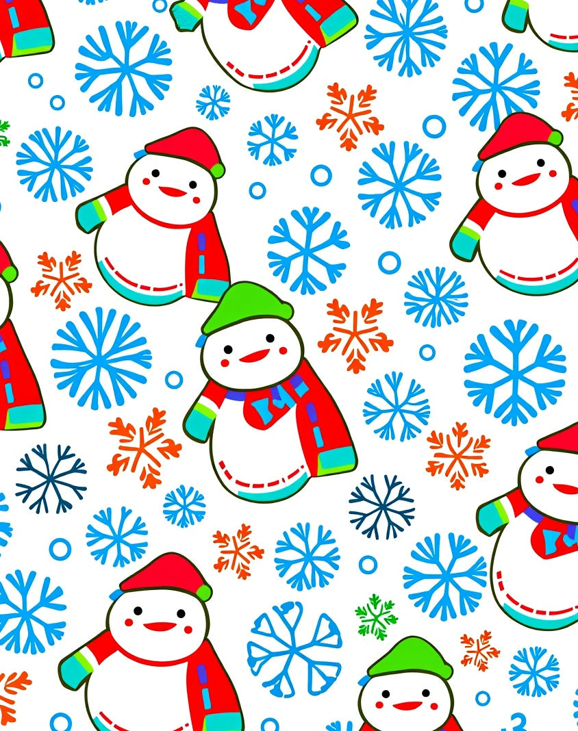 Festive Winter Snowman Snowflake Celebration Rug