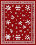 Festive Red Snowflake Winter Wonderland Rug