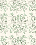 Pale Green Botanical Vine Scroll Rug