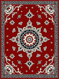 Crimson Tribal Mandala Floral Rug