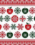 Festive Red Green Snowflake Apple Stripe Rug