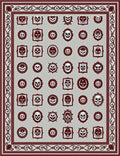 Crimson Skull Portrait Collection Rug