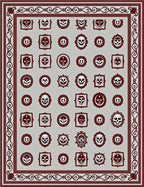 Crimson Skull Portrait Collection Rug