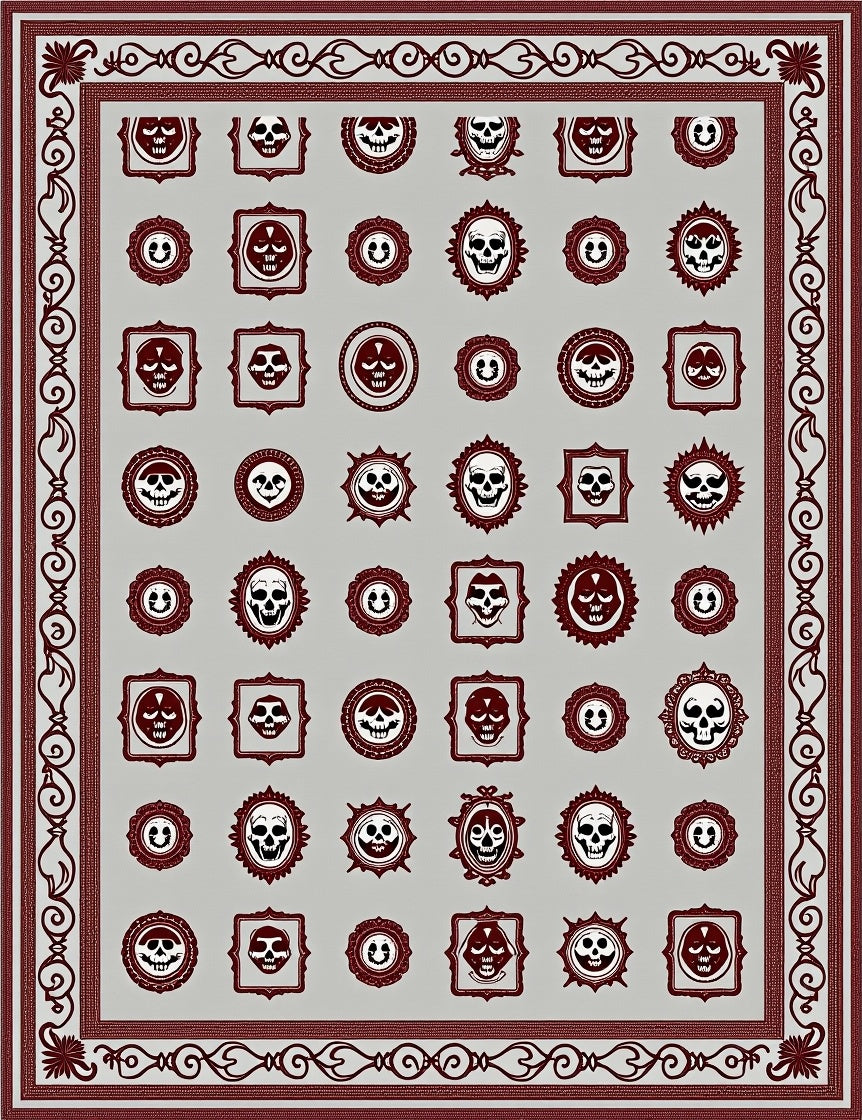 Crimson Skull Portrait Collection Rug