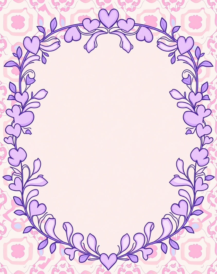 Pastel Heart Vine Garland Rug