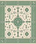 Green Cream Intricate Medallion Rug