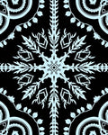 Sky Blue Snow Flake Mandala Rug