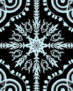 Sky Blue Snow Flake Mandala Rug