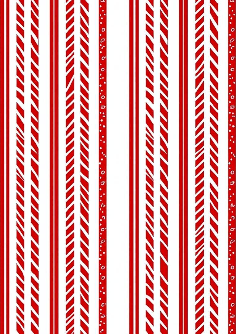 Bold Red Striped Dot Garland Rug