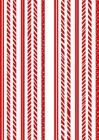 Bold Red Striped Dot Garland Rug