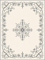 Cream Floral Vine Decorative Border Rug