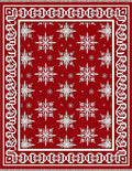 Crimson Snowfall Celestial Arrangement Rug