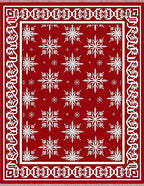 Crimson Snowfall Celestial Arrangement Rug