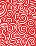 Bold Red Swirls Geometric Rug