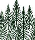 Dark Green Evergreen Forest Scene Rug
