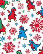 Merry Dinosaur Snowflakes and Snowflakes Rug