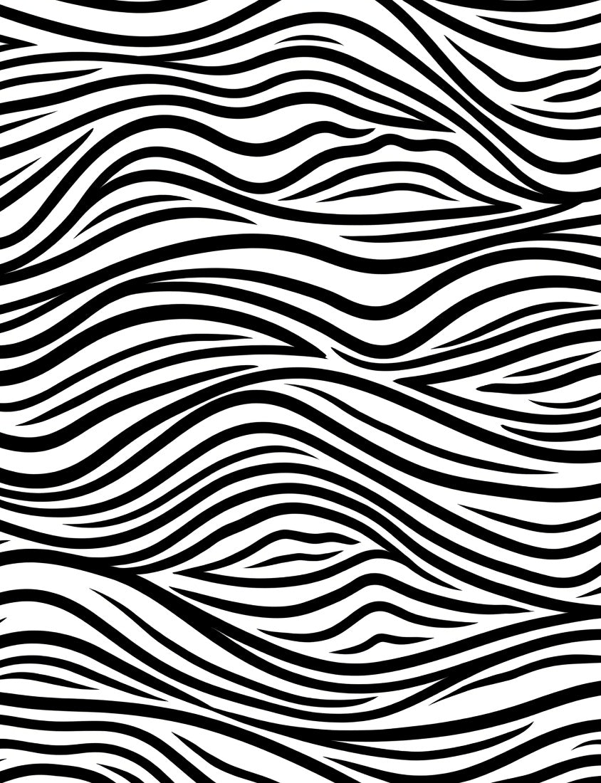 Bold Black White Wavy Stripe Rug
