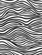 Bold Black White Wavy Stripe Rug