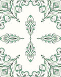 Verdant Art Nouveau Floral Swirl Rug