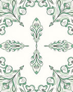Verdant Art Nouveau Floral Swirl Rug