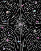 Starry Nightburst Abstract Floral Rug